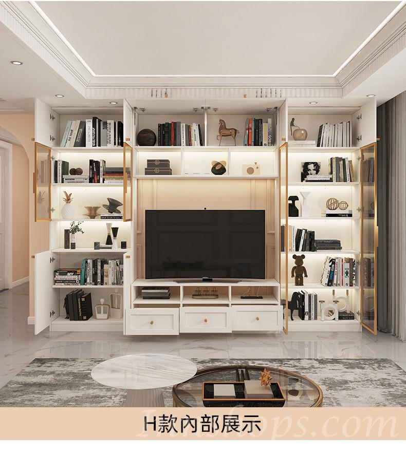 田園純白.象牙白系列 客廳輕奢電視櫃儲物組合180cm/220cm/300cm（IS8311）