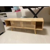 日式實木橡木系列全實木伸縮電視櫃茶几組合*120/150/160/180cm（IS7892）