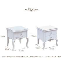 歐式現代簡約床頭櫃實木珍珠白床邊櫃經濟型迷你儲物櫃 50cm (IS0649)