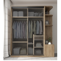 北歐摩登系列 趟門衣櫃 家用組裝大容量實木衣櫃 120cm/130cm/140cm/150cm/160cm/170cm/180cm/190cm/200cm/210cm/220cm/230cm/240cm (IS8115)