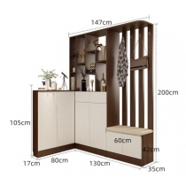 北歐實木衣櫃轉角玄關櫃 鞋櫃 屏風櫃 隔斷櫃 97/147/165cm (IS8209)