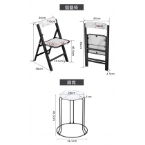 時尚系列 帶輪移動圓桌面 折疊餐桌 100/120/140/160cm (IS8213)