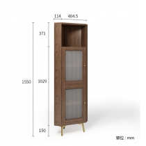 北歐輕奢轉角櫃 牆角櫃 帶玻璃三角櫃*40cm (IS8267)