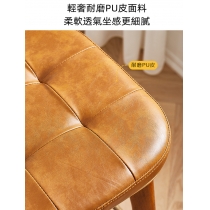 北歐實木皮質軟包吧凳 吧台椅 高腳椅 40cm (IS8292)