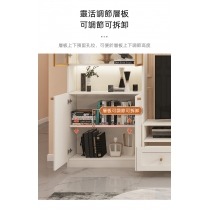 田園純白.象牙白系列 客廳輕奢電視櫃儲物組合180cm/220cm/300cm（IS8311）