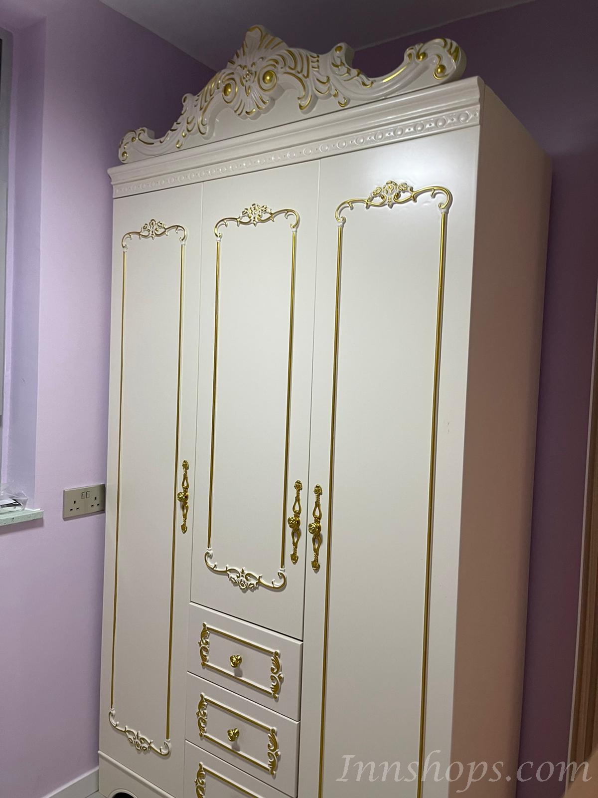 法式貴族實木系列 3門衣櫃 102cm/142cm (IS5063)