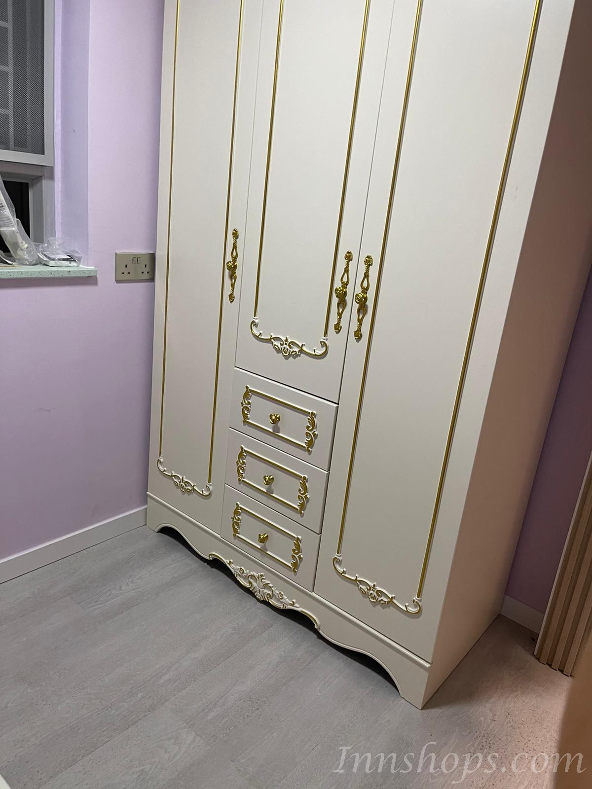法式貴族實木系列 3門衣櫃 102cm/142cm (IS5063)