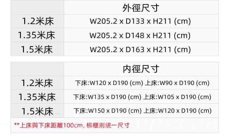 兒童皇國 碌架床 兒童子母床120cm/135cm/150cm (不包床褥) (IS8324)