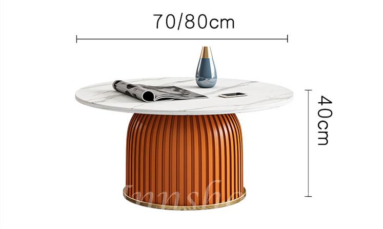 意式氣派系列 圓形創意輕奢岩板茶几*50/60/70/80cm (IS8389)