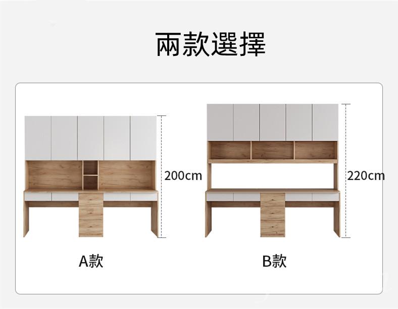 北歐格調·摩登·品味系列 雙人書桌書架工作台電腦台組合 180/200/220/240cm (IS8370)