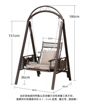 戶外傢俱 別墅庭院單人搖椅吊椅 千秋椅94cm（IS8329）