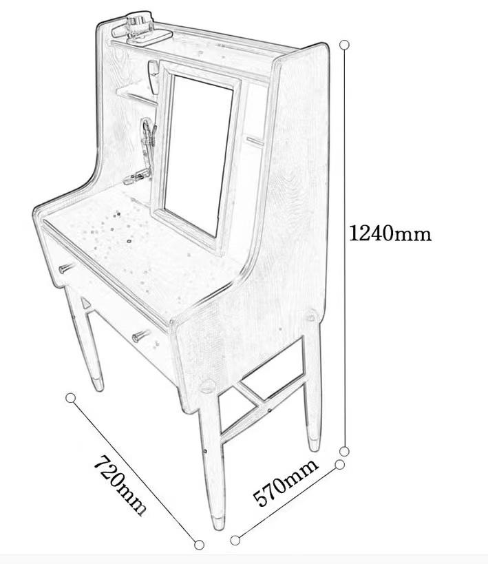 北歐實木白蠟木系列梳妝枱72cm(IS6514)