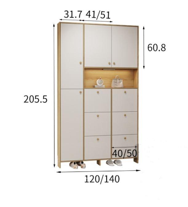 日式品味系列 原木色超薄鞋櫃 門口一體玄關櫃*80/100/120/140cm (IS8364)