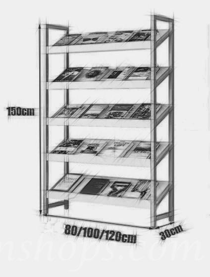 時尚系列書架 置物書報架 宣傳斜面展示架60cm/80cm/100cm/120cm（IS8430）