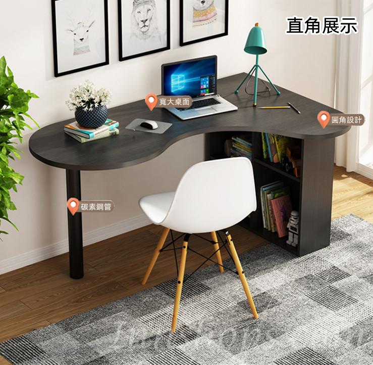 (陳列品一張$999,160cm白楓色) 時尚系列學校家具 轉角電腦桌 帶書架櫃組合書台 100/120/140/160cm (IS8438)