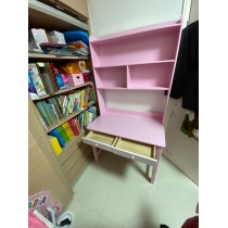 兒童皇國 實木書枱書架一體 學生兒童學習枱椅子組合100cm/120cm/140cm(IS8185)