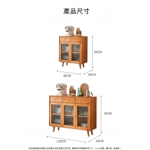 日式實木橡木系列 餐邊櫃 收納邊櫃 儲物櫃 80/118cm (IS8436)