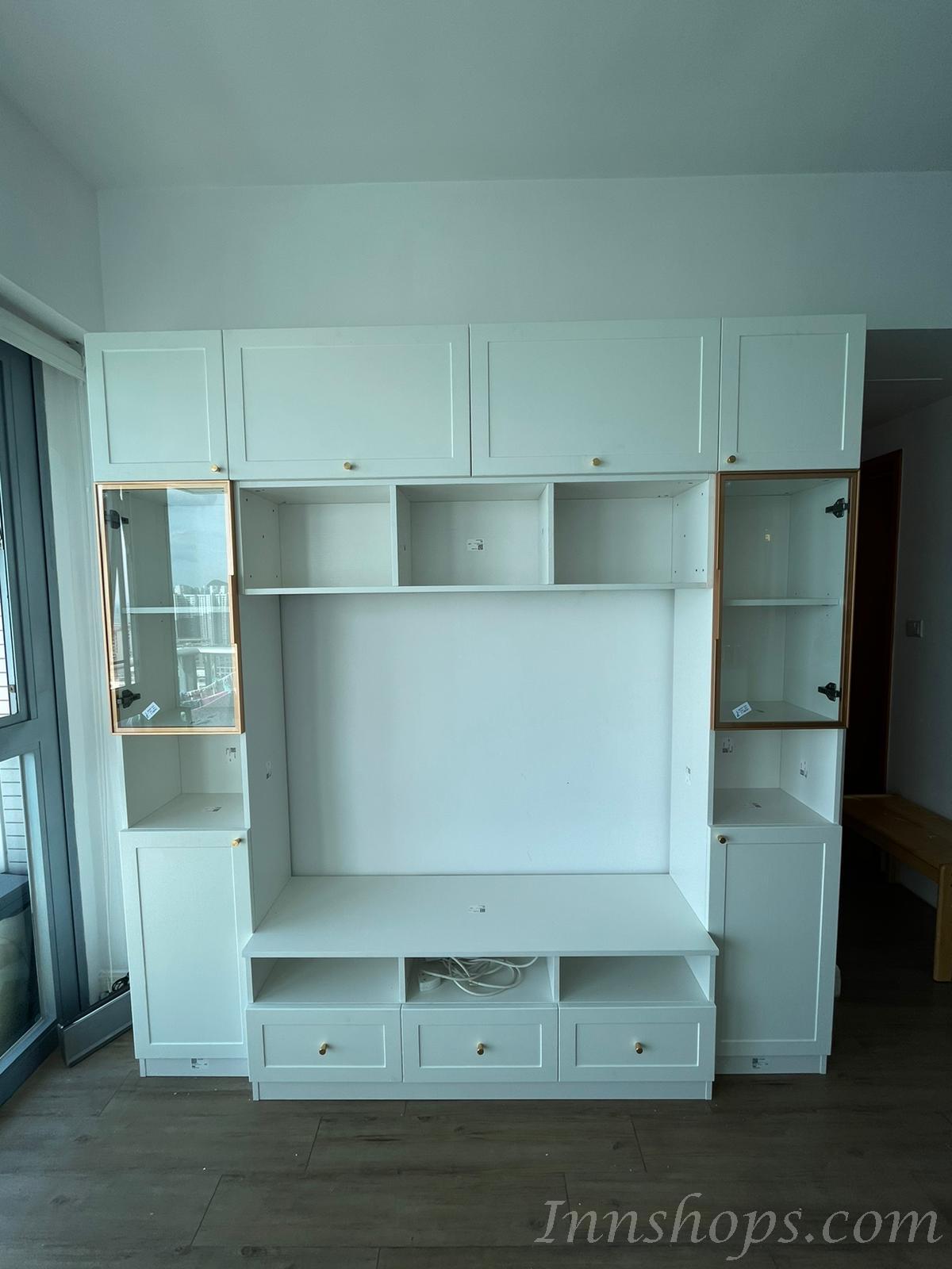 田園純白.象牙白系列 客廳輕奢電視櫃儲物組合180cm/220cm/300cm（IS8311）