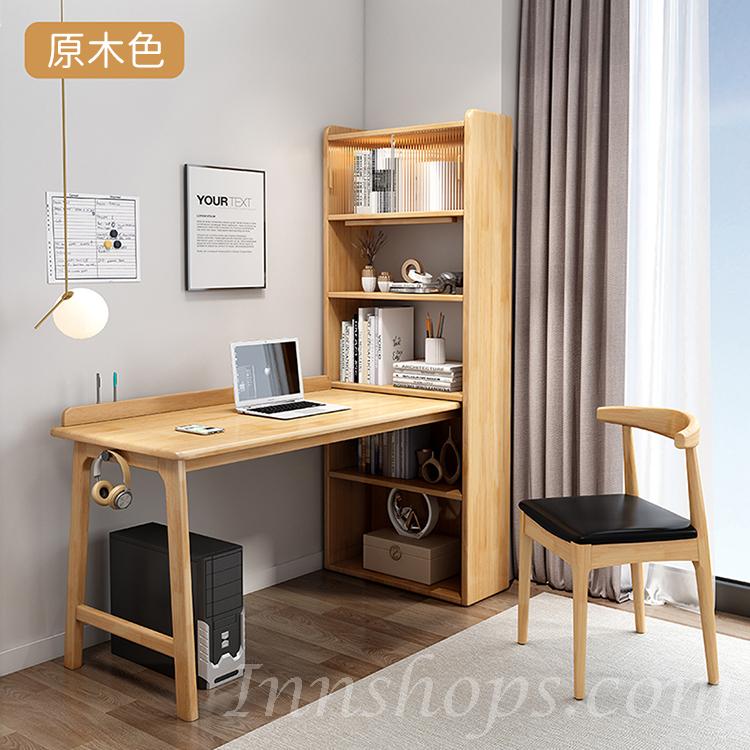 日式實木橡木系列 連書櫃 轉角書枱 電腦枱 100/120cm/140cm (IS8460)