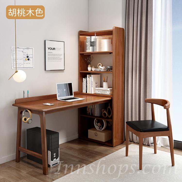 日式實木橡木系列 連書櫃 轉角書枱 電腦枱 100/120cm/140cm (IS8460)