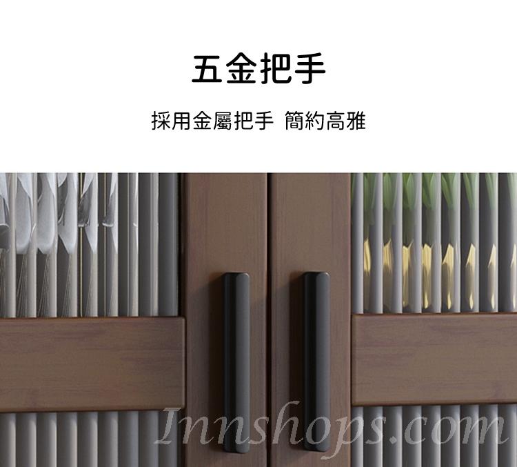 日式實木橡木系列 玻璃門儲物櫃 書櫃80x36.8x182cm (IS8472)