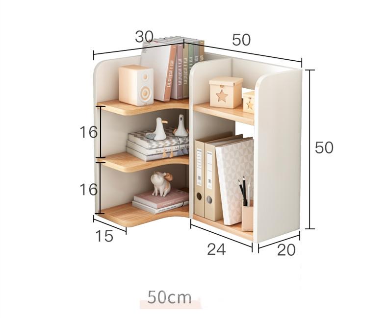 時尚 轉角書架 小型桌面置物架*50/60cm (IS8492)