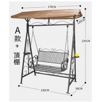 戶外鐵藝搖搖椅 歐式吊椅搖籃 雙人千秋椅150cm/170cm（IS8455）