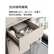 北歐格調系列 輕奢多功能伸縮梳妝台書桌儲物櫃 送妝凳80cm/100cm/120cm(IS8495)