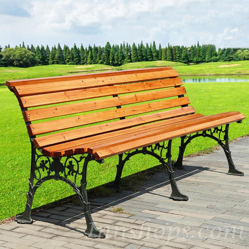 戶外家具 學校傢俱防腐實木長椅 鐵藝公園長椅122cm/150cm/180cm (IS1178)