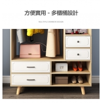 時尚全身鏡簡約開放式收納櫃 衣櫃*80/100/120cm (IS8509)