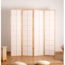 日式實木屏風 折疊 移動 遮擋 屏風 (大格,原木色) 44*178/200cm (IS8531)
