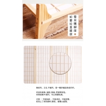 日式實木屏風 折疊 移動 遮擋 屏風 (原木色/黑色) 44*150/178/200cm(IS8532)