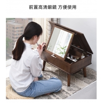 日式實木橡木系列 窗台迷你翻蓋式化妝桌 梳妝台59cm（IS8537）