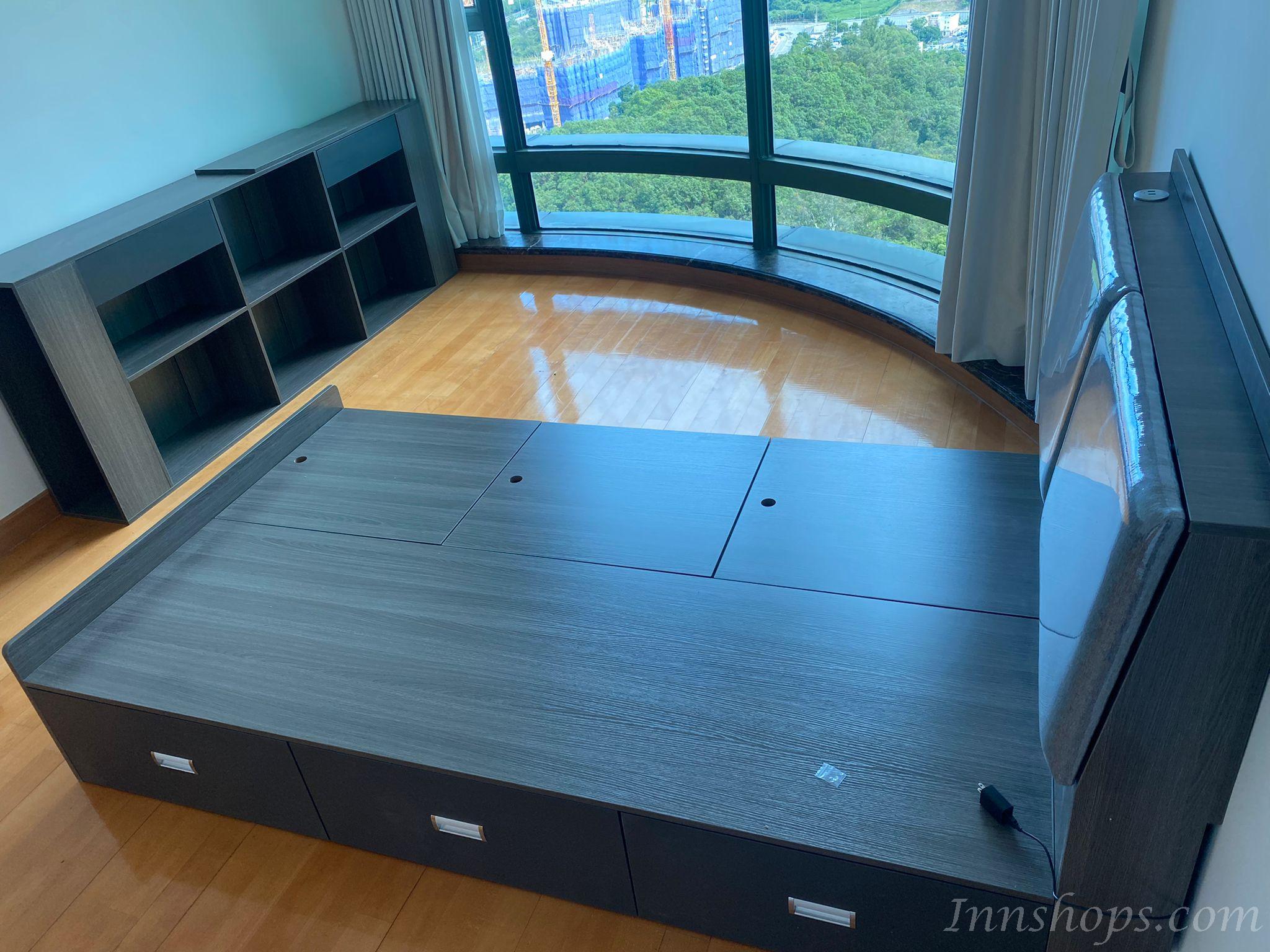 北歐品味系列 多用途儲物床架配邊櫃 120/150 x 209.5(不包床褥) (IS7589)