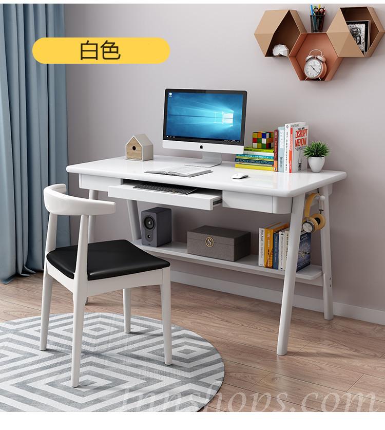 日式實木橡木系列 學校家具帶鍵盤托電腦桌 書桌*90/100/120/140cm(不包椅子) (IS8543)