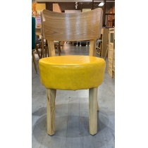 陳列品黃色仿皮面椅 $399 美式學校傢俱咖啡 餐椅 餐枱/桌 (IS2159)