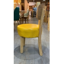陳列品黃色仿皮面椅 $399 美式學校傢俱咖啡 餐椅 餐枱/桌 (IS2159)