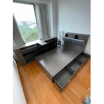 北歐品味系列 多用途儲物床架配邊櫃 120/150 x 209.5(不包床褥) (IS7589)