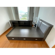 北歐品味系列 多用途儲物床架配邊櫃 120/150 x 209.5(不包床褥) (IS7589)