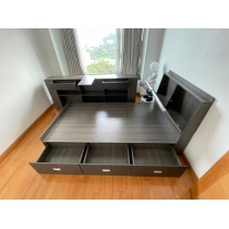 北歐品味系列 多用途儲物床架配邊櫃 120/150 x 209.5(不包床褥) (IS7589)