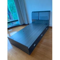 北歐品味系列 多用途儲物床架配邊櫃 120/150 x 209.5(不包床褥) (IS7589)