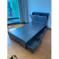 北歐品味系列 多用途儲物床架配邊櫃 120/150 x 209.5(不包床褥) (IS7589)
