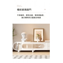 田園純白·象牙白系列 伸縮電視櫃邊櫃組合 (IS8570)