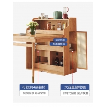 北歐系列多功能伸縮折疊收納帶餐邊櫃 一體餐桌*70/83.3cm (IS8593)