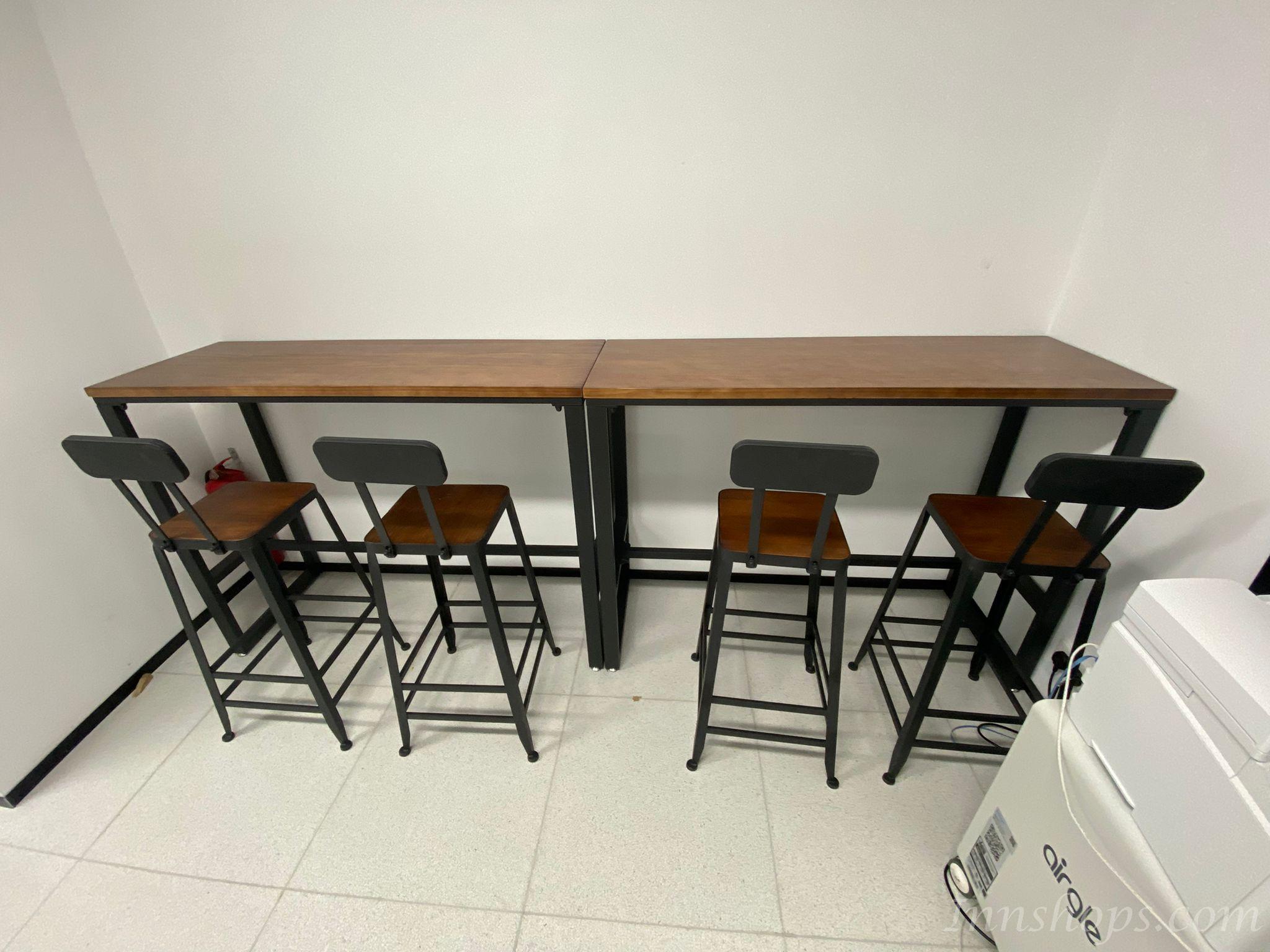 陳列品$999 100Wx100Hx40D枱 實木復古鐵藝Bar Table Bar Chair  (IS2280)