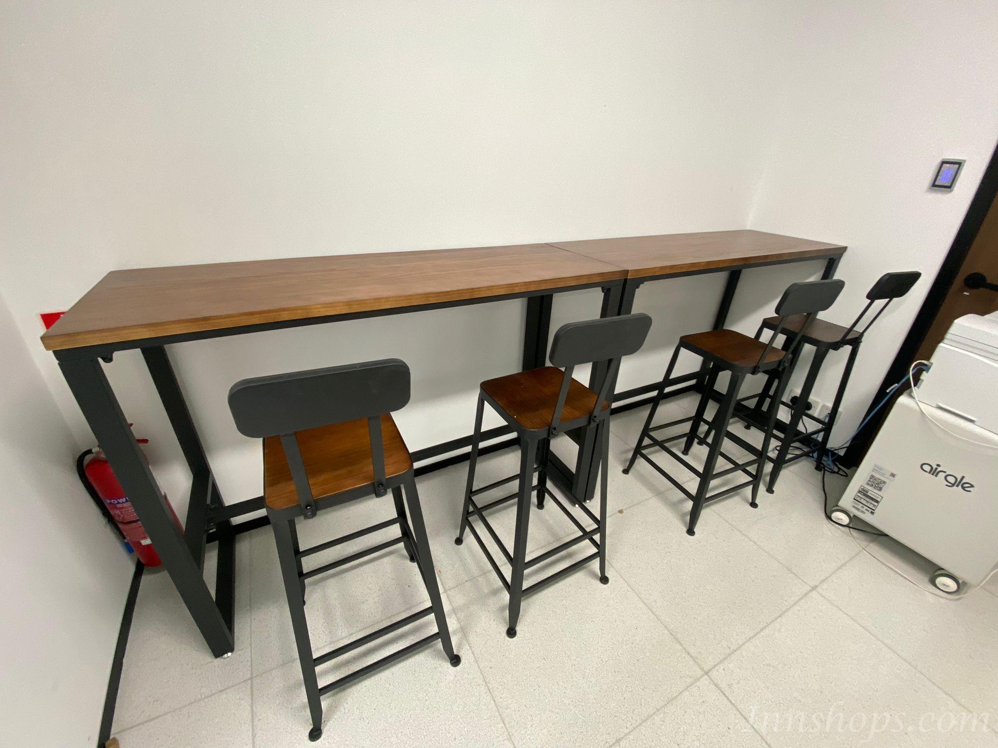 陳列品$999 100Wx100Hx40D枱 實木復古鐵藝Bar Table Bar Chair  (IS2280)