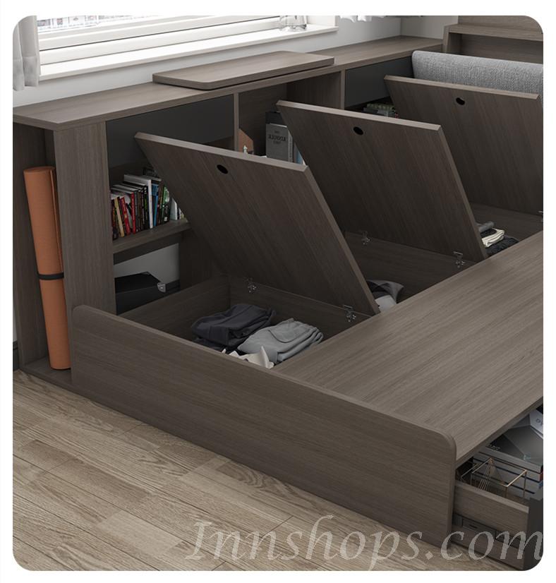 北歐品味系列 多用途儲物床架配邊櫃 120/150 x 209.5(不包床褥) (IS7589)
