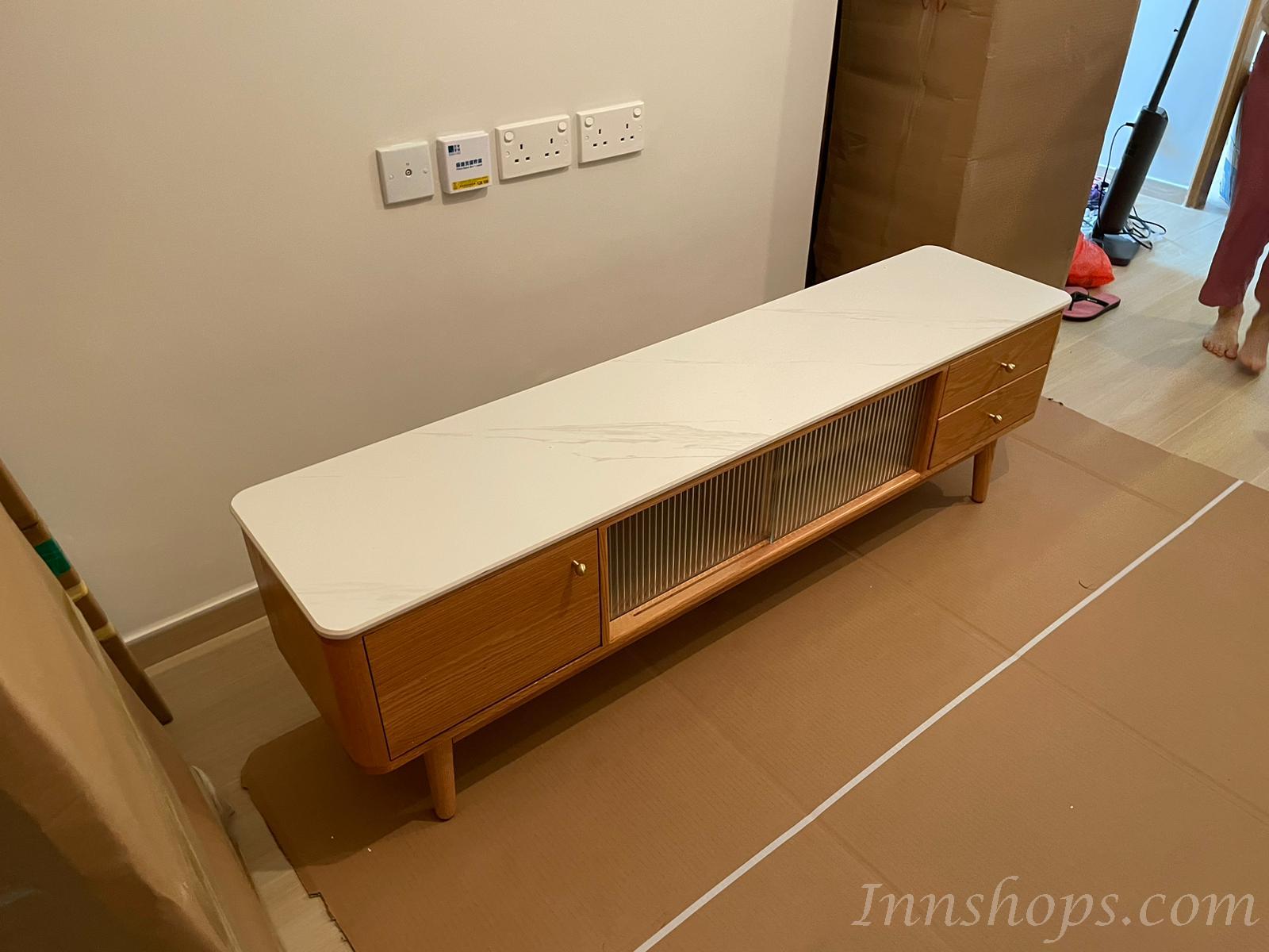 北歐實木紅橡木系列 實木岩板電視櫃 150cm/180cm/200cm (IS8129)
