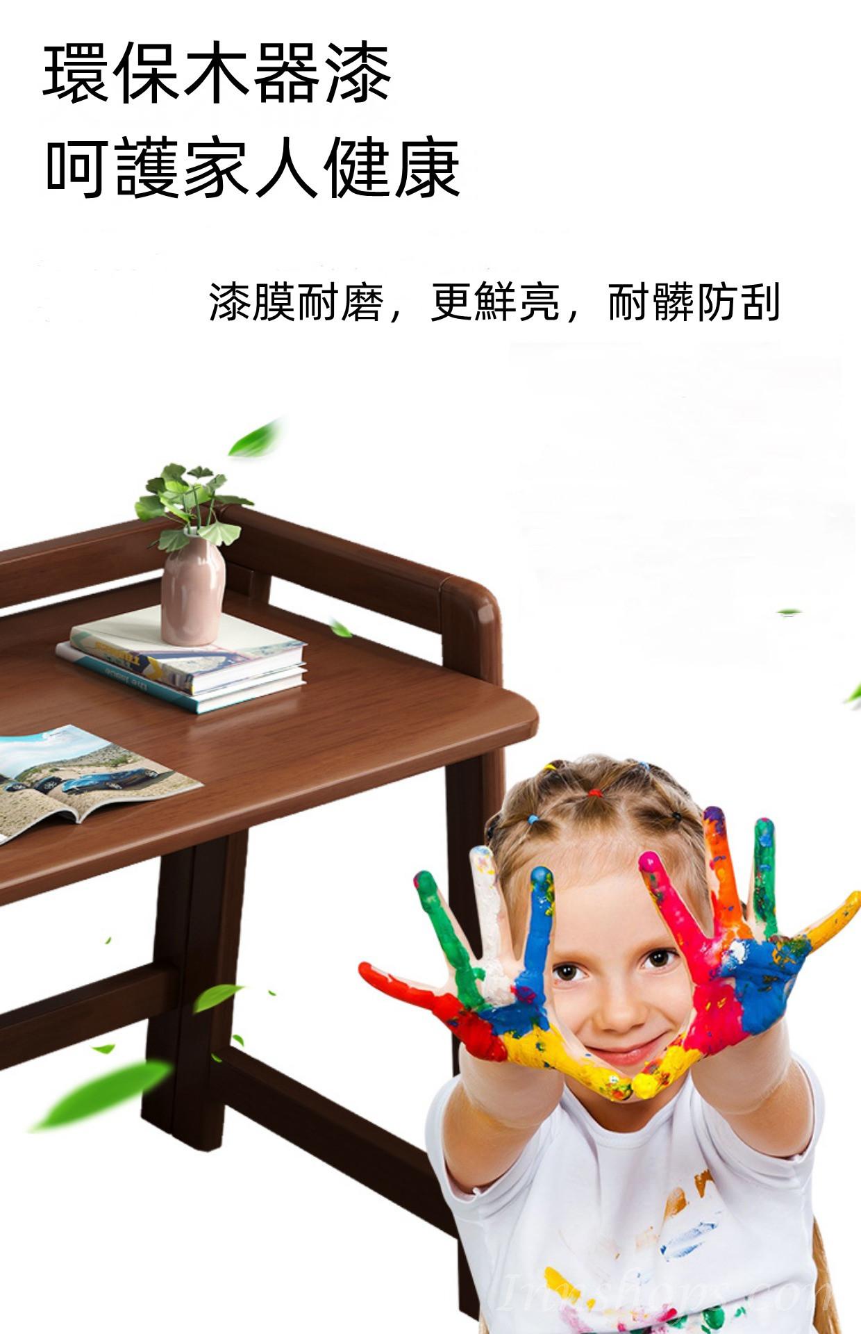 日式實木橡木系列 學校傢私可折疊書桌簡易電腦桌學習桌80cm/100cm（IS8605）