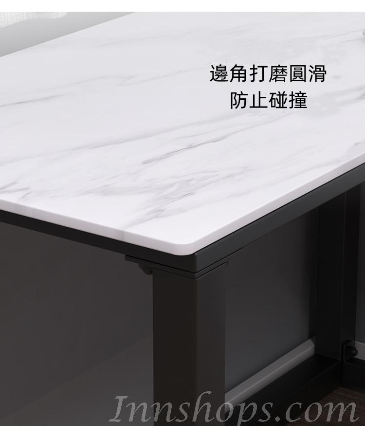 北歐 岩板L型轉角書桌書架組合120cm/140cm/160cm/180cm（IS8637）